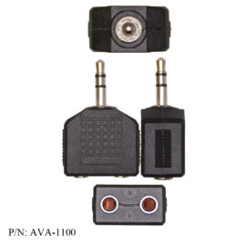 Adapter, (2) 3.5mm Stereo Female/3.5mm Stereo Male