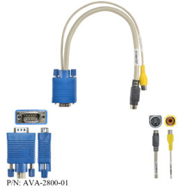 Adapter, HD15 Male (VGA) Male / S-Video Female + RCA Female, 1'