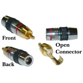 Connector, RCA, Gold, Premium, Red Band
