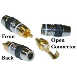 Connector, RCA, Gold, Premium, White Band