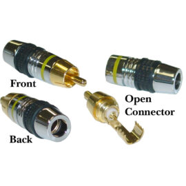 Connector, RCA, Gold, Premium, Yellow Band