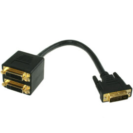 Cable, DVI-D, Dual Link, "Y" splitter, 1M/2F, 1'