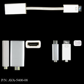 Adapter, Mini-DVI Male / HDMI Female, 8â€