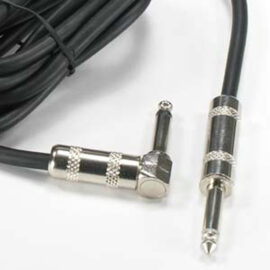 Cable, 1/4" Mono Male Right Angle to 1/4" Mono Male, 15'