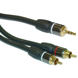 Cable, 3.5mm stereo to (2) RCA, Premium Grade, 6'