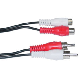 Cable, (2) RCA Male to (2) RCA Female, Red and White, 6'