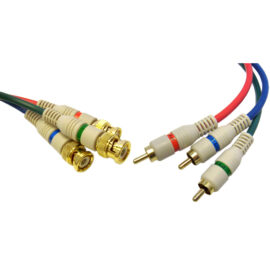 Cable, 3-RCA (Component RGB) to 3-BNC, High Quality, 6'