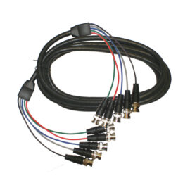 BNC x 5 Male / BNC x 5 Male, Double-Shielded, 150 ft, with 10" pigtails