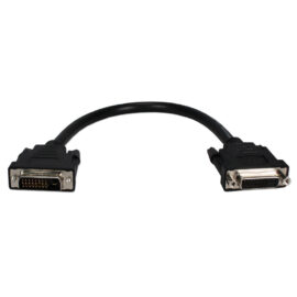 Cable, DVI-D, M/F, Dual link, Black, No Ferrites, 1'