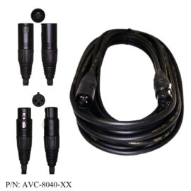 Cable, XLR, M/F, Premium Grade, 24awg, twisted pair, 95% coverage braided shield, 1'