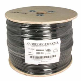 Cable, Bulk, Cat5E, UTP, Solid, Direct Burial / Outdoor (UV) Rated, Gel-filled, Black, 1000'