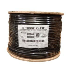 Cable, Bulk, Cat5E, UTP, Solid, Direct Burial / Outdoor (UV) Rated, Waterblock, Black, 1000'