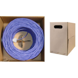 Cable, Bulk, CAT5E, Shielded (STP), Solid, 24 AWG, PVC, Violet, 1000'