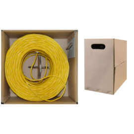 Cable, Bulk, CAT5E, Shielded (STP), Solid, 24 AWG, PVC, Yellow, 1000'
