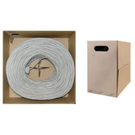 Cable, Bulk, CAT5E, UTP, Solid, 24 AWG, Plenum (CMP), Gray, 1000'
