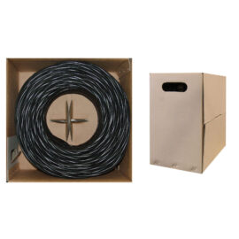 Cable, Bulk, CAT5E, UTP, Solid, 24 AWG, Plenum (CMP), Black, 1000'
