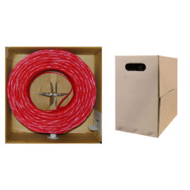 Cable, Bulk, CAT5E, UTP, Solid, 24 AWG, Plenum (CMP), Red, 1000'