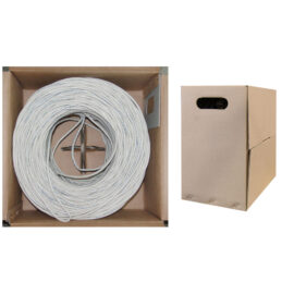 Cable, Bulk, CAT5E, UTP, Solid, 24 AWG, Plenum (CMP), White, 1000'