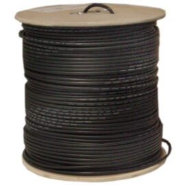 RG6, Quad Shield, 18AWG, 3.0GHz, Solid, CCS, PVC (CMR), Black, 500'