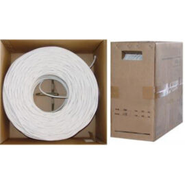RG6, Quad Shield, 18AWG, 3.0GHz, Solid, CCS, PVC (CMR), White, 1000'