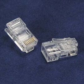 Connectors, RJ45 (8P8C), Cat5E, solid (100 per bag)