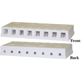 Surface Mount Box, Blank, 8-port, White