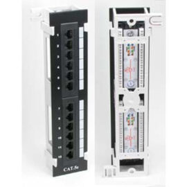 Patch Panel, Cat5E, 12-port, Vertical, 10â€ (w/ plastic bracket)