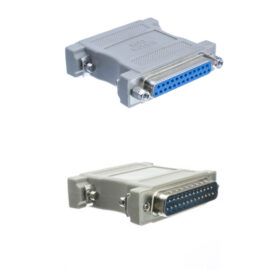 Adapter, Null Modem, DB25 M/F, Molded