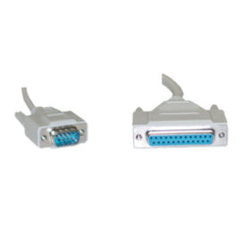 Cable, DB9 Male/DB25 Female, 9C, Molded, 6'