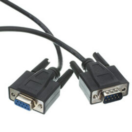 Cable, DB9 M/F, 1:1, Black, 10'