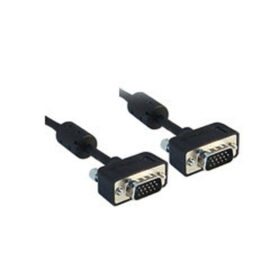 Cable, SVGA, HDB15 Male/Male, Low-Profile, 32AWG, w/Ferrites, 10'