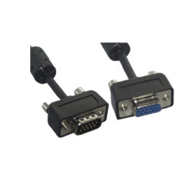 Cable, SVGA, HDB15 Male/Female, Low-Profile, 32AWG, w/Ferrites, 10'