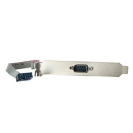 Cable, IDC10 to DB9 Male on bracket, standard pinout, 18"