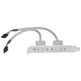 Cable, panel mount USB "A" Female / 5-pin IDC, 5-wire, 8-inch