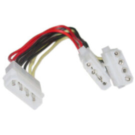 Cable, Y-Power, 5.25â€ Male/(2)5.25â€ Female, 8â€