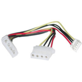 Cable, Y- Power, 5.25â€ Male/5.25â€ & 3.5â€ Female, 8â€