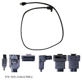 Cable, SATA III, Male to Male, (1) Straight and (1) Right Angle connector w/Latch, Black, 0.5 Meter