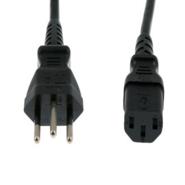Cable, Power Cord, Brazil to C13, 1.5MM AWG, 15A, Black, 6'