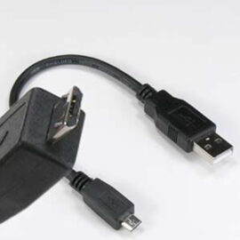 Cable, USB2.0, A Male/Micro B Male, Black, 8-inch