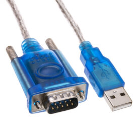 USB to Serial Adaptor, USB A M/DB9 M, 6' (Prolific PL-9303 chipset), translucent blue color