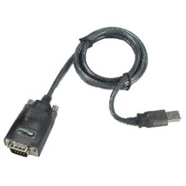 USB to Serial Adaptor, USB A Male / DB9 Male w/thumbscrews (Single Piece), 3 ft (Prolific PL2303 chipset)