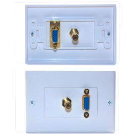 Wall Plate, VGA + 3.5mm audio, single gang