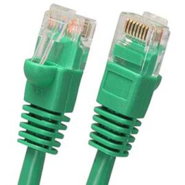 Cable, Cat5E, UTP, w/Molded Boots, Green, 1.5'