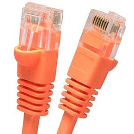 Cable, Cat5E, Crossover, w/Molded Boots, Orange, 10'