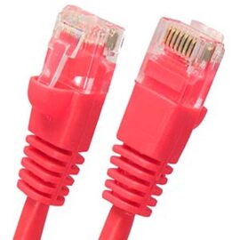 Cable, Cat5E, Crossover, w/Molded Boots, Red, 10'