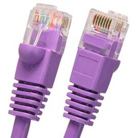 Cable, Cat5E, UTP, w/Molded Boots, Violet, 1.5'