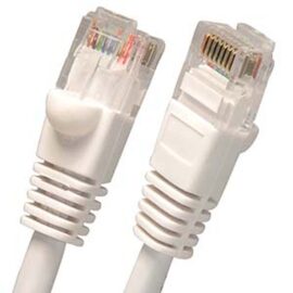 Cable, Cat5E, UTP, w/Molded Boots, White, 1.5'