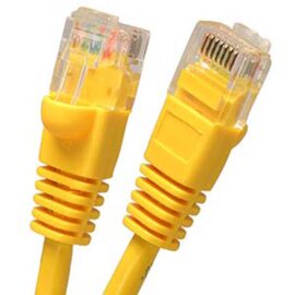 Cable, Cat5E, UTP, w/Molded Boots, Yellow, 1.5'