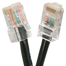 Cable, Cat5E, Bootless, Black , 10'