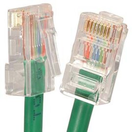 Cable, Cat5E, Bootless, Green, 1'